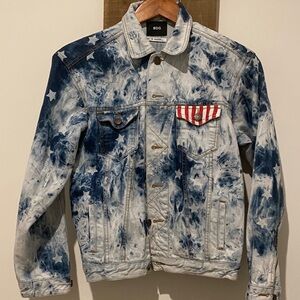 BDG Tie-Dye Denim Jacket with Star Details